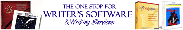 The 
One Stop 
for Writers Software 
& Writing/Editing Services